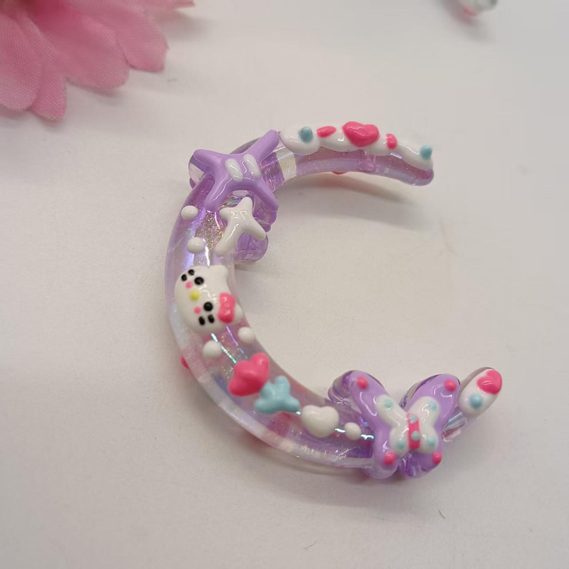 DIY dodaci za nakit – akril, ručno oslikano, totemski uzorak, stil princeze