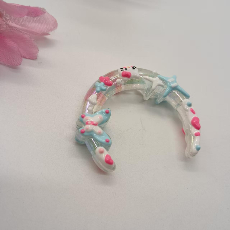 DIY dodaci za nakit – akril, ručno oslikano, totemski uzorak, stil princeze