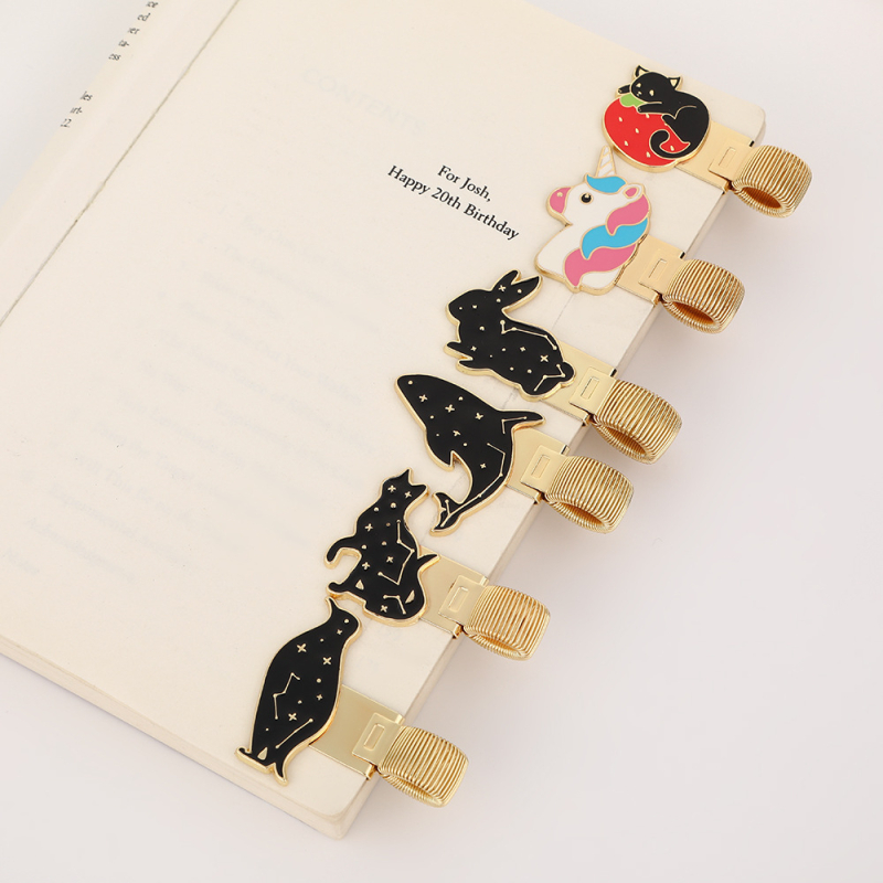 Yixin klips za olovku od cinkovog legura – kreativni dizajn crtane životinje, metalni opružni klip za bilježnice