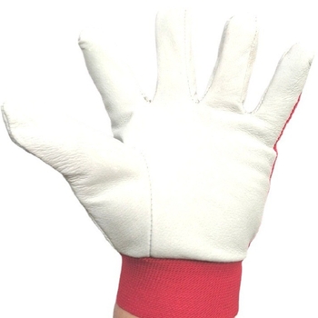 Rukavice od kozje kože za rad s pletenom stražnjom stranom i elastičnom manžetom, za zavarivanje — antistaticke, protuklizne, otporne na rez, otporne na habanje