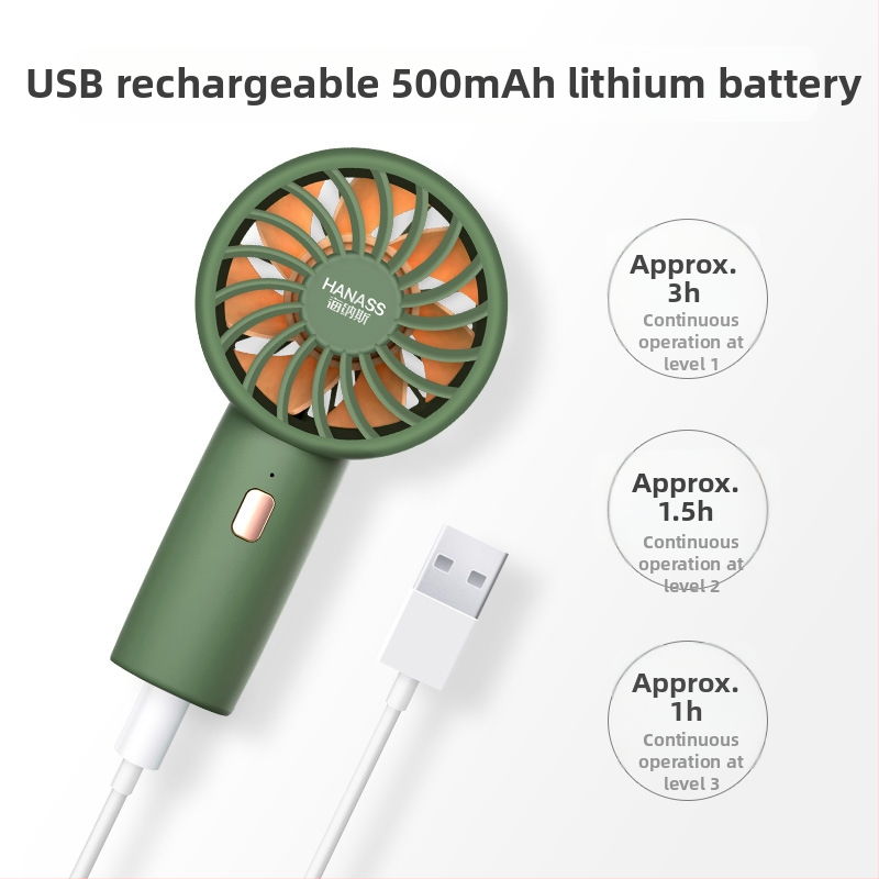 Hyenas HANASS H2 mini ručný ventilátor, ABS materiál, štýl čerstvý a prenosný, ručný; vhodný pre študentov, cestovanie a služobné cesty