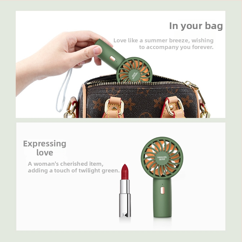 Hyenas HANASS H2 mini ručný ventilátor, ABS materiál, štýl čerstvý a prenosný, ručný; vhodný pre študentov, cestovanie a služobné cesty