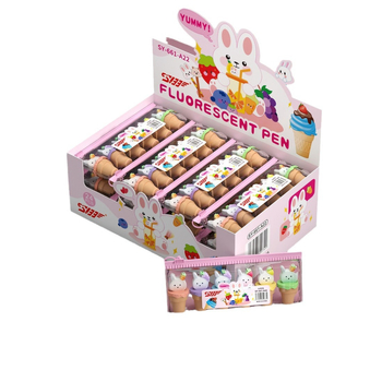 Marker za isticanje u obliku crtanog lika, model SY-661, plastično kućište, pakiranje 6 komada u vrećici, neizbrisiv.