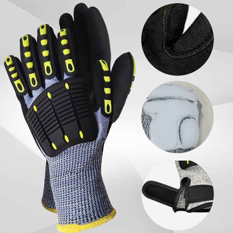 Gumene rukavice za rad s zaštitom od udara, rezanja, klizanja i habanja za naftnu i rudarsku industriju