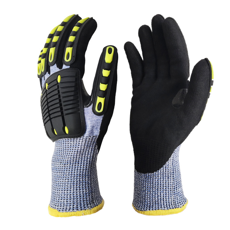 Gumene rukavice za rad s zaštitom od udara, rezanja, klizanja i habanja za naftnu i rudarsku industriju