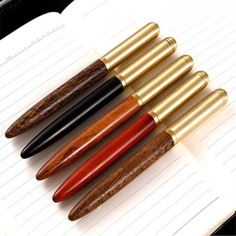 Latunsko sandalovo drveno pero, model 1-1, vrh od nehrđajućeg čelika, sustav tintne vrećice, graviranje logotipa dostupno