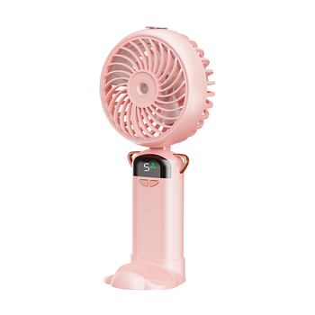 Mini ventilator s raspršivačem oko vrata, sklopivi, s digitalnim zaslonom, aromaterapija, prijenosni stolni ventilator. Tehničke značajke: 3.7V, 4.5W, ugrađena baterija 1200–2000 mAh, 5 lopatica, 5 brzina