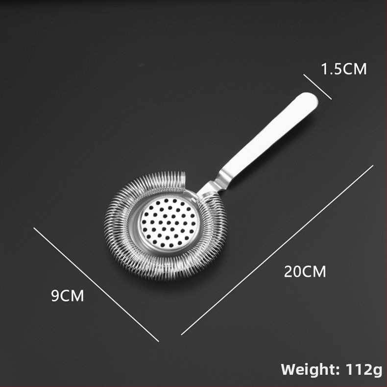 Kokteilový filter, nerezová oceľ, Hawthorne štýl, profesionálny barmanský nástroj (jednotné balenie)