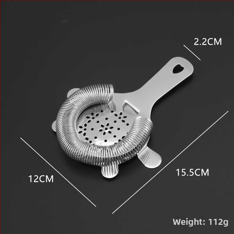 Kokteilový filter, nerezová oceľ, Hawthorne štýl, profesionálny barmanský nástroj (jednotné balenie)