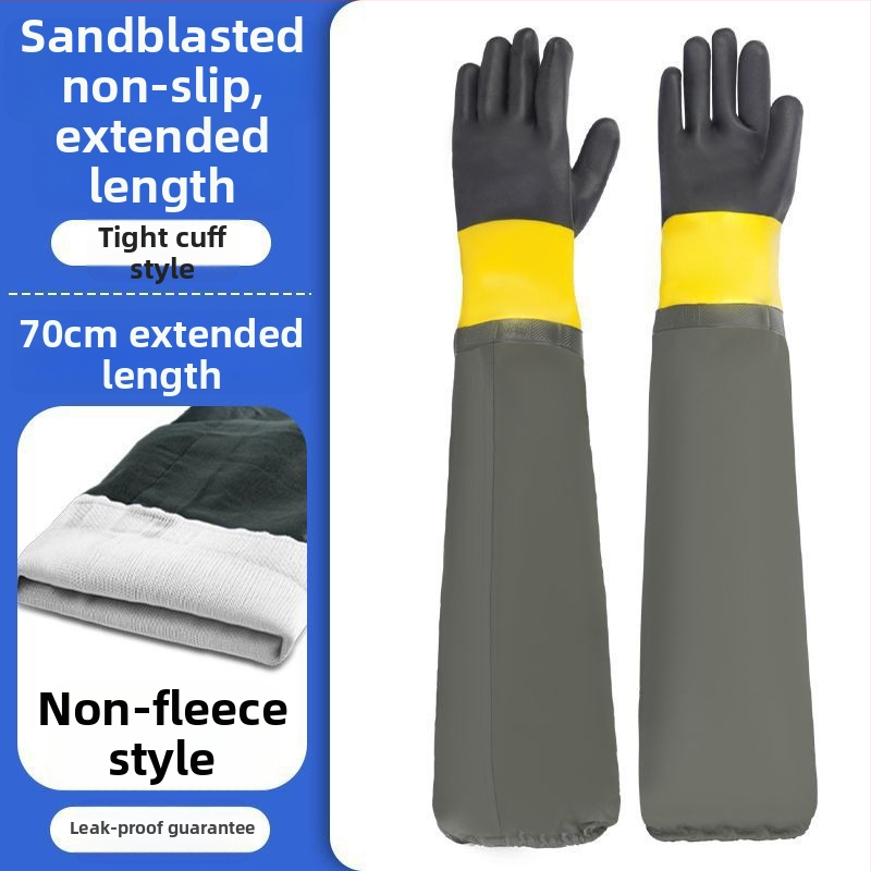 Γάντια για χειρισμό ψαριών και θαλασσινών – αδιάβροχα, ανθεκτικά στην κοπή, αντιολισθητικά, από PVC υλικό; επένδυση: πολυεστερική ίνα