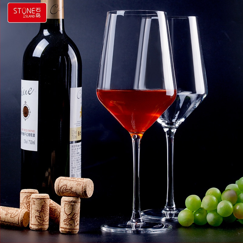 Set čaša za vino Stone island, staklo, moderni minimalistički stil, kartonska kutija