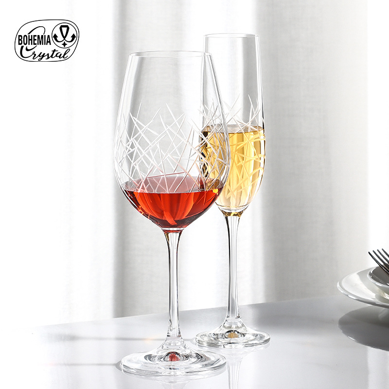 Crystalex kristalna čaša za vino s ručnim graviranjem, europski stil, za kućnu upotrebu