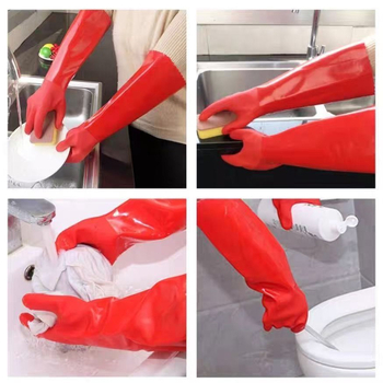 Lateks rukavice za pranje suđa, produžena duljina, otporno na klizanje, vodootporne, otporne na habanje, 120 g, za posao
