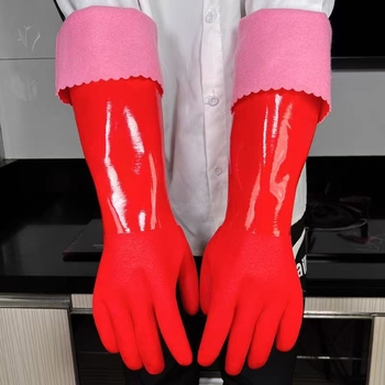 Lateks rukavice za pranje suđa, produžena duljina, otporno na klizanje, vodootporne, otporne na habanje, 120 g, za posao