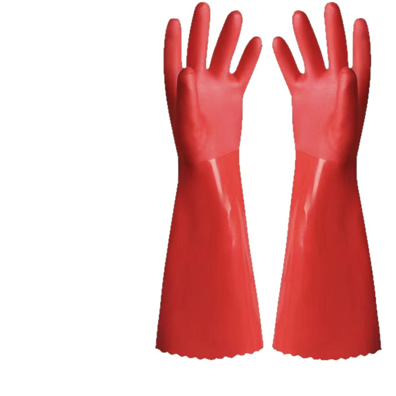 Lateks rukavice za pranje suđa, produžena duljina, otporno na klizanje, vodootporne, otporne na habanje, 120 g, za posao