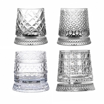 Čaša za viski, kristalno staklo, 201–300 ml, nordijski stil, rotirajući dizajn