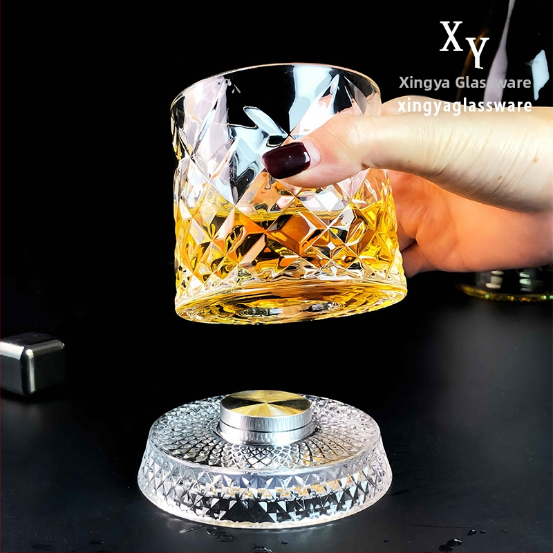 Čaša za viski, kristalno staklo, 201–300 ml, nordijski stil, rotirajući dizajn