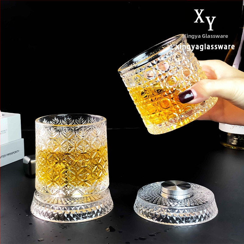 Čaša za viski, kristalno staklo, 201–300 ml, nordijski stil, rotirajući dizajn