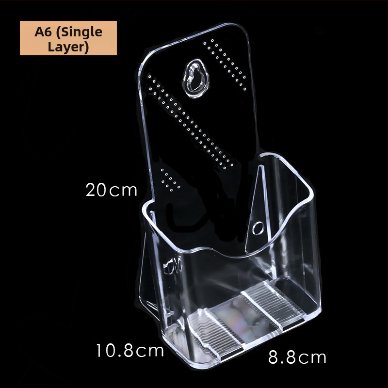 Akrylový informačný stojan na dokumenty, 4-podlažný stolný organizér na brožúry a letáky, medzera medzi policami 10 cm