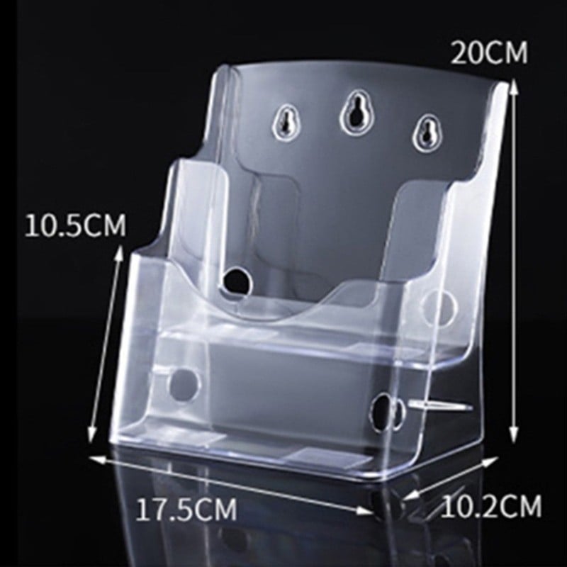 Akrilni informativni stalak za dokumente, 4-podnu stolni organizator za brošure i letke, razmak polica 10 cm