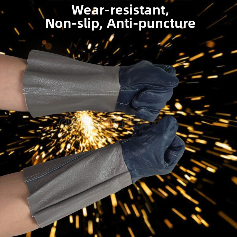 Rukavice na zváranie z hovädzej kože, tepelná izolácia, proti popáleninám, pre kovový spracovanie a elektrické zváranie