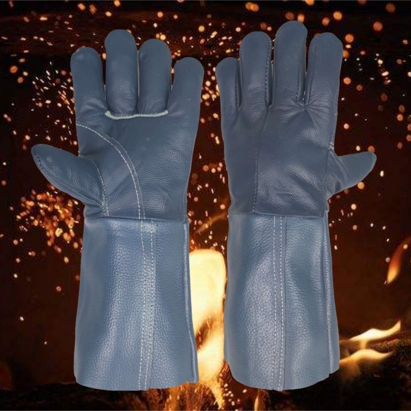 Rukavice na zváranie z hovädzej kože, tepelná izolácia, proti popáleninám, pre kovový spracovanie a elektrické zváranie