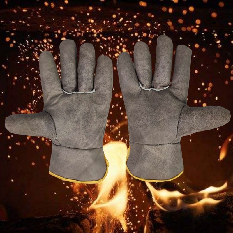 Rukavice na zváranie z hovädzej kože, tepelná izolácia, proti popáleninám, pre kovový spracovanie a elektrické zváranie