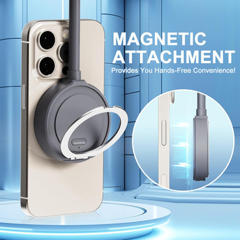 Magnetski USB ventilator s MagSafe držačem za telefon, 6 lopatica, brushless motor, ugrađena baterija 800–1000 mAh, 3 brzine, tih rad