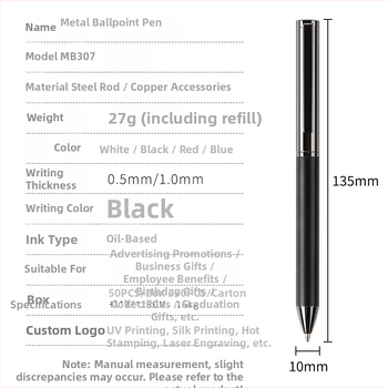 Metalno kugličko pero s rotacijskim mehanizmom, mat završna obrada, ispis logotipa, 27 g, jedno pakiranje