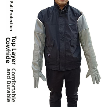 Dlhé a hrubé hovädzie kožené zváracie rukavice pre vonkajšie práce, odolné proti opotrebovaniu, proti prepichnutiu, tepelne izolované