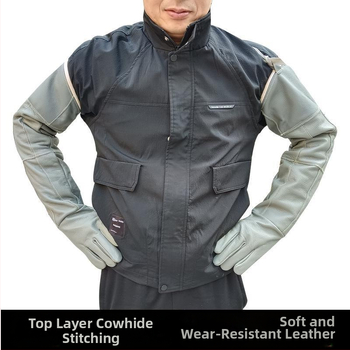 Dlhé a hrubé hovädzie kožené zváracie rukavice pre vonkajšie práce, odolné proti opotrebovaniu, proti prepichnutiu, tepelne izolované