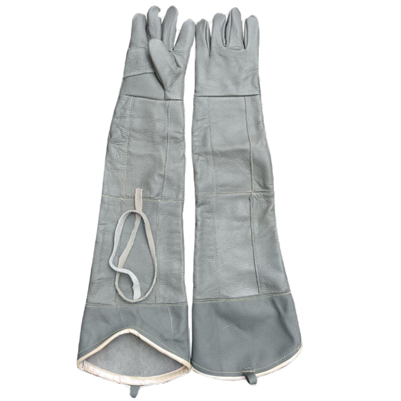 Dlhé a hrubé hovädzie kožené zváracie rukavice pre vonkajšie práce, odolné proti opotrebovaniu, proti prepichnutiu, tepelne izolované