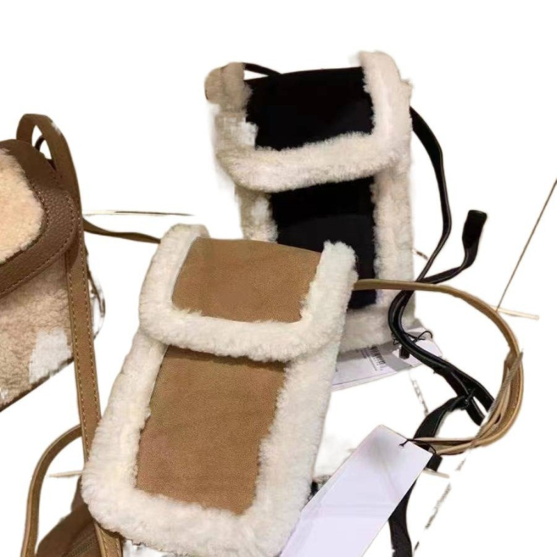 Casual najlonska torbica za telefon sa suede podstavom, horizontalnog kvadratnog oblika, crossbody s jednim remenom