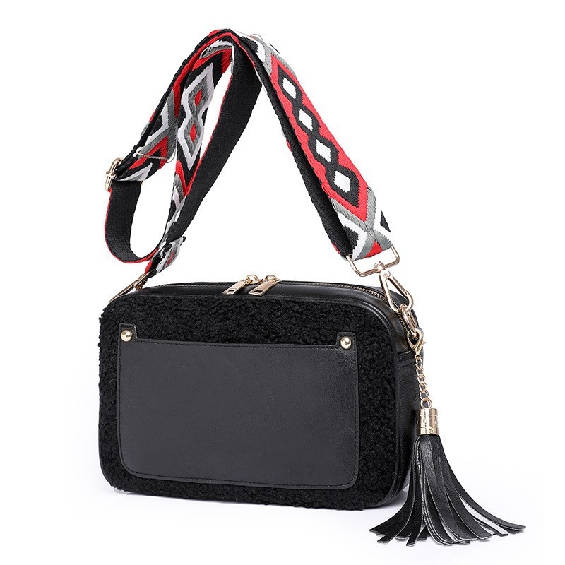 Ženska PU crossbody torba, horizontalnog kvadratnog oblika, zatvaranje na zip, poliester podstava, unutarnja džep sa zipom