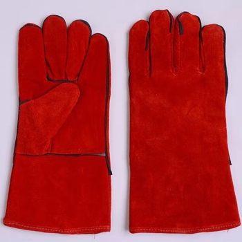 Rukavice na zváranie z hovädzej kože, dlhé, s dvojitou ochranou, vhodné pre zváranie v chlade