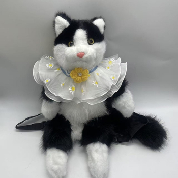 Λούτρινο σακίδιο σε μορφή γάτας με ρεαλιστικό σχέδιο - εξωτερικό υλικό πολυεστερ, γέμισμα PP βάμβακι, κατάλληλο για 7–14 ετών