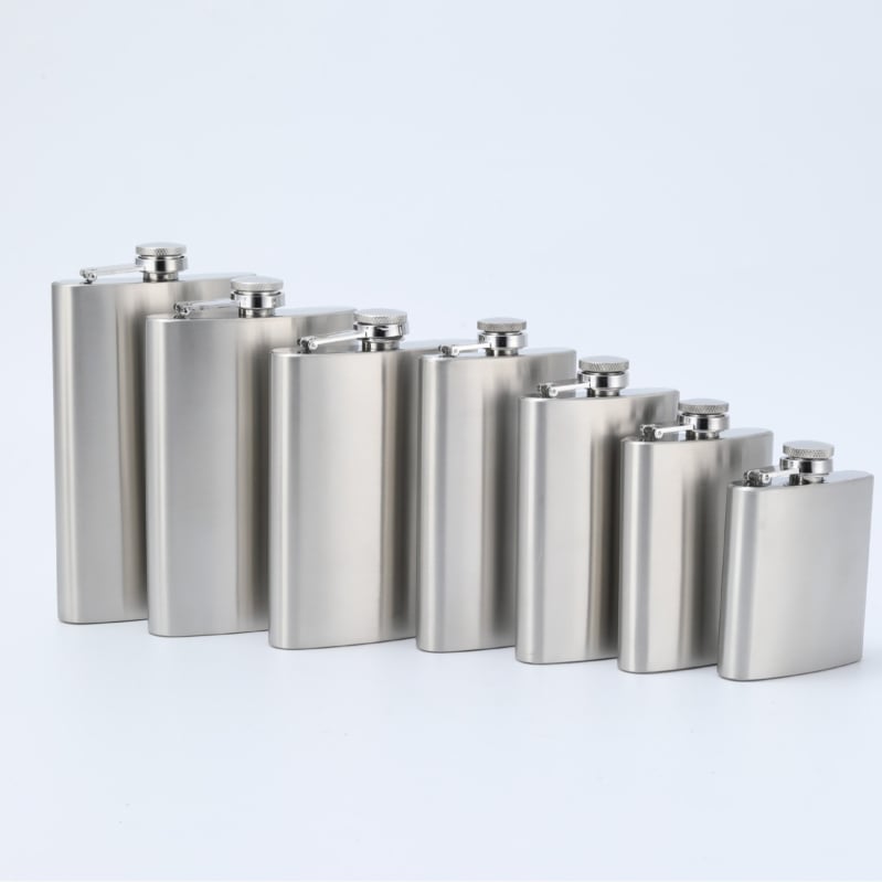 Hordozható rozsdamentes acél flaska – hordozható borosüveg, modern minimalistikus stílus, első osztályú minőség, logónyomtatás elérhető, egységcsomagolás