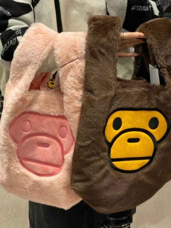 Babymilo plišana torba za iPad, unisex, ulični stil, najlon, uspravni kvadratni oblik, Velcro zatvarač, unutarnja džepa, dvostruka naramenica
