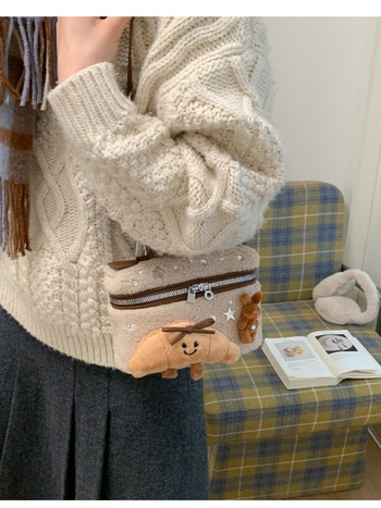 Geantă-cutie pufoasă, stil urban minimalist, material textil, închidere cu fermoar, căptușeală poliester, Triumph