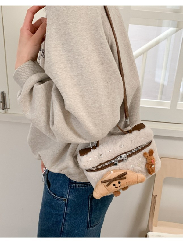 Geantă-cutie pufoasă, stil urban minimalist, material textil, închidere cu fermoar, căptușeală poliester, Triumph