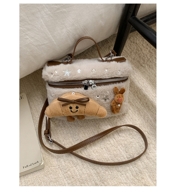 Geantă-cutie pufoasă, stil urban minimalist, material textil, închidere cu fermoar, căptușeală poliester, Triumph