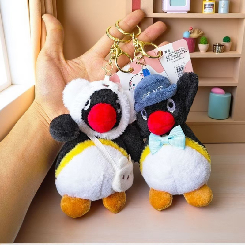Păpușă pluș cu pinguin — umplutură PP bumbac, pluș scurt, desene personalizate, pandantiv pentru geantă și breloc
