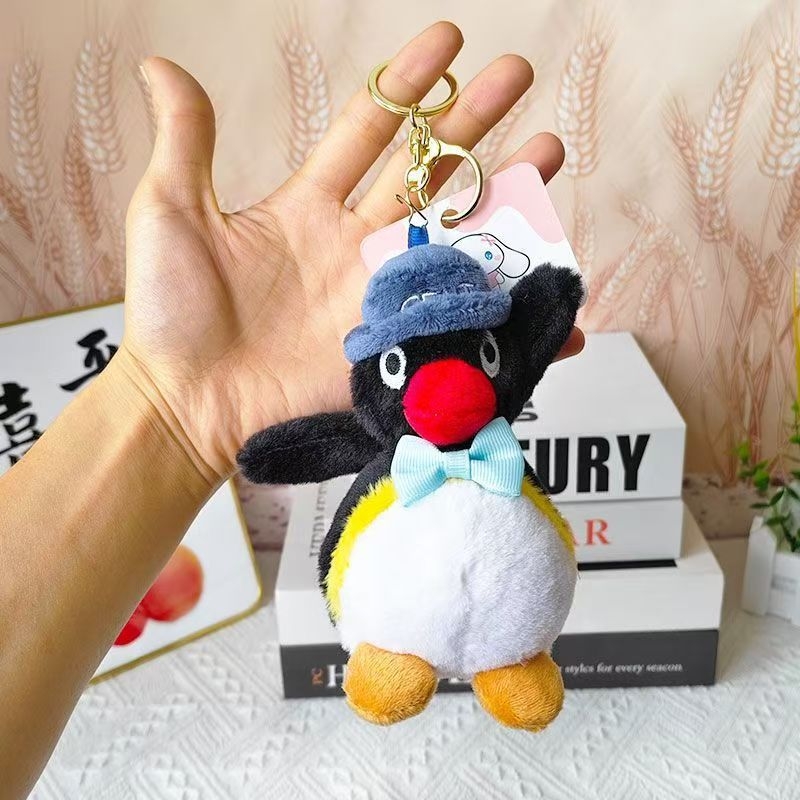Păpușă pluș cu pinguin — umplutură PP bumbac, pluș scurt, desene personalizate, pandantiv pentru geantă și breloc