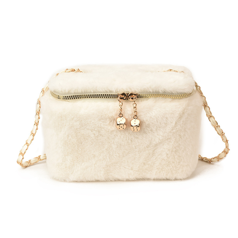 Geantă crossbody tip box din lână, formă orizontală dreptunghiulară, închidere cu fermoar, căptușeală poliester, curea unică, buzunar interior cu fermoar ascuns și buzunar pentru telefon, primăvara 2026, utilizare zilnică