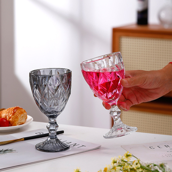 Wenduo Čaša za crveno vino - staklo, moderan minimalistički stil, rombični dizajn, mogućnost tiska logotipa, pakiranje u kartonskoj kutiji