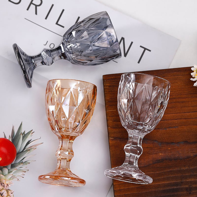 Wenduo Čaša za crveno vino - staklo, moderan minimalistički stil, rombični dizajn, mogućnost tiska logotipa, pakiranje u kartonskoj kutiji