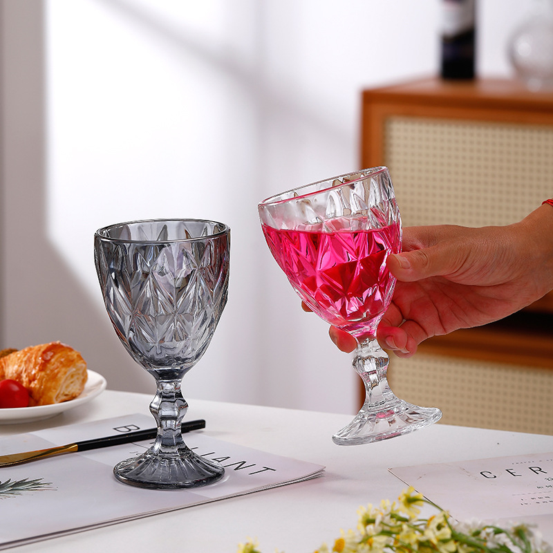 Wenduo Čaša za crveno vino - staklo, moderan minimalistički stil, rombični dizajn, mogućnost tiska logotipa, pakiranje u kartonskoj kutiji