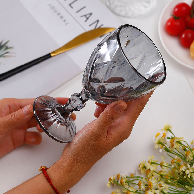 Wenduo Čaša za crveno vino - staklo, moderan minimalistički stil, rombični dizajn, mogućnost tiska logotipa, pakiranje u kartonskoj kutiji