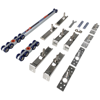 Roată suspendată amortizor cu direcție dublă pentru uși glisante — oțel inoxidabil, Ø28 mm, ax Ø5 mm, sarcină 75–95 kg, potrivită pentru uși din lemn, sticlă și oțel inoxidabil