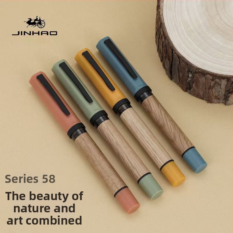Jinhao 58 fountain pen s tijelom od smole, nib od nehrđajućeg čelika, sustav tinte s vrećicom/apsorberom promjera 3.4, mogućnost tiskanja logotipa